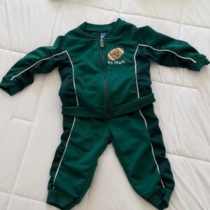 Green Baby set with Football Patch